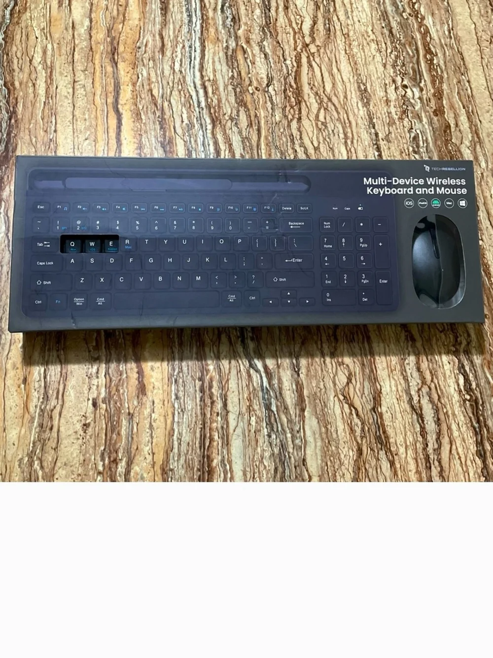 Rebellion Multi-Device Wireless Keyboard and Mouse - Black
